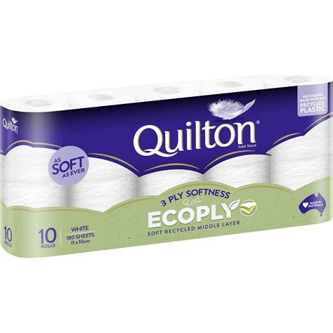 Quilton 3 Ply Toilet Tissue Ecoply 10 Pack Woolworths