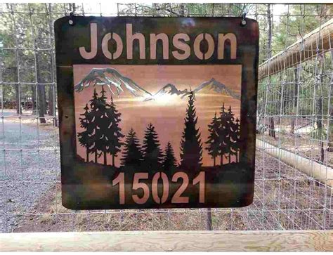 SMW0627 Custom Metal Personalized Address Sign - Sunriver Metal Works