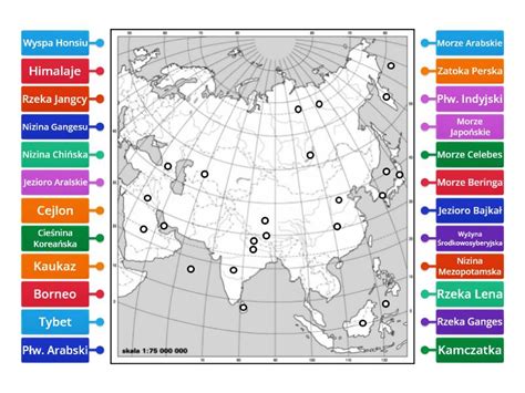 Azja Mapa Fizyczna Lvl Easy Rysunek Z Opisami