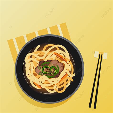 Main Course Vector Art PNG, Udon Main Course Food Illustration, Illustration, Meal, Menu PNG ...