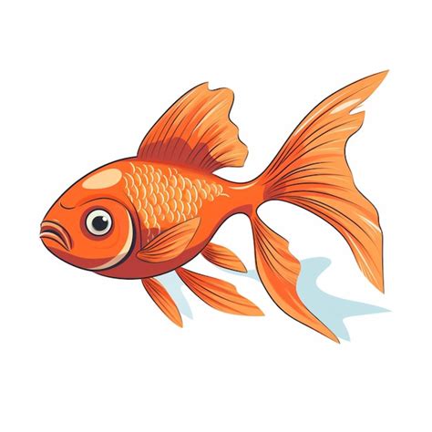 Premium Photo Cartoon Goldfish On A White Background