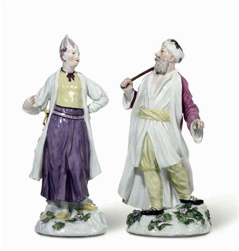 Coppia Di Figurine Meissen 1750 Circa Modelli Di Johann Joachim