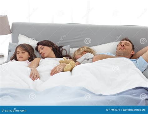 Tranquil Children Sleeping with Their Parents Stock Image - Image of ...