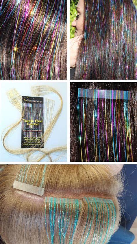 DIY How To Put In Clip In And Tape In Hair Tinsel Extensions Fairy Hair