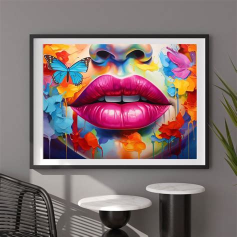 Pop Art Lips Poster Lips Wall Decor Colorful Lips Wall Art - Etsy