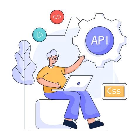 Premium Vector | Download flat illustration of api