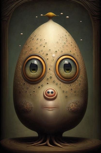 Premium AI Image | a drawing of a egg with eyes and a big eye.