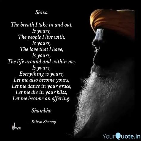 Shiva The Breath I Take Quotes Writings By Ritesh Shenoy