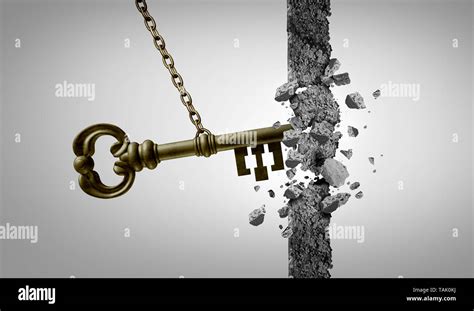 Unlock Key Business Success Concept And Keyhole Metaphor For Unlocking