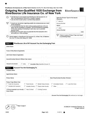 Riversource Exchange Form Fill And Sign Printable