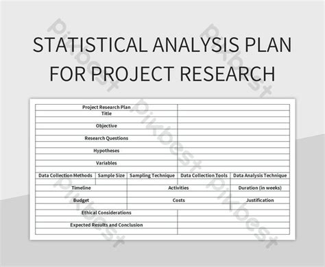 Statistical Analysis Plan For Project Research Excel Template Free Download Pikbest