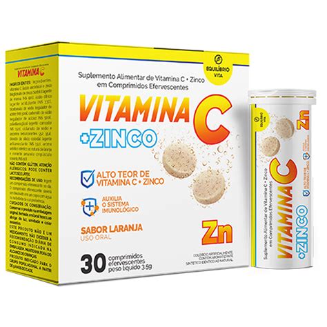 Vitamina C Zinco G Efervescente Comprimidos Equilibra Vida