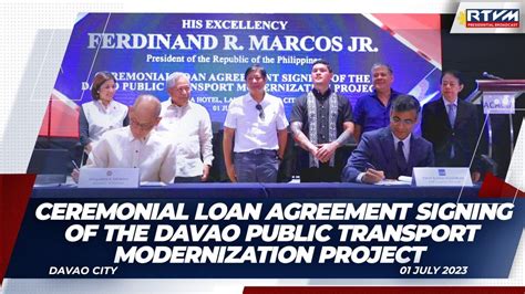 Ceremonial Loan Agreement Signing For The Davao Public Transport