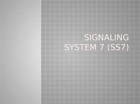 Pptx Signaling System 7 Ss7 Dokumentips