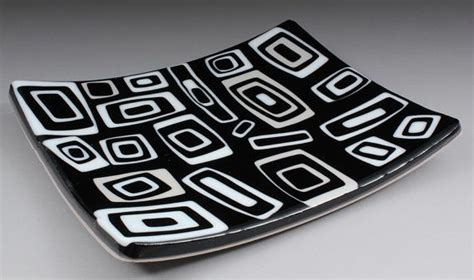 Fused Glass Black And White 8 X 10 Inch By Lindaboyesfusedglass Etsy Fused Glass Fused