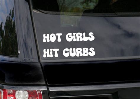 Hot Girls Hit Curbs Car Window Decal Funny Car Etsy