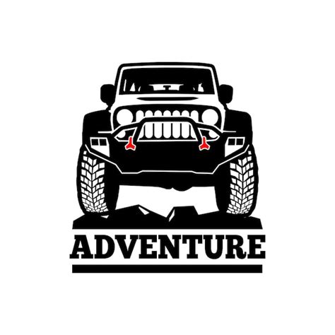 Jipe Aventura Offroad X Logotipo Vetorial Vetor Premium