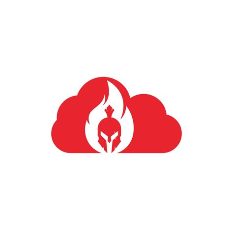 Spartan fire cloud shape concept logo design vector. spartan helmet ...