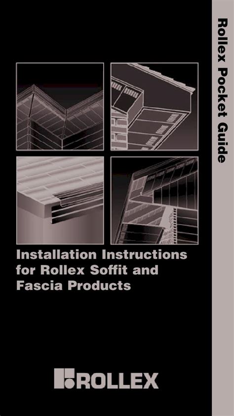 Pdf Rollex Pocket Guide Installation Instructions For Rollex Soffit Pdfslidenet