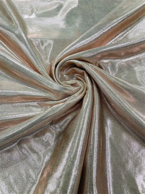 Blush Nude Foggy Foil All Over Foil Metallic Nylon Spandex Way Stretch Inches Wide