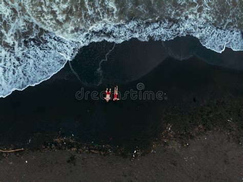 Black Sand Beach Fantastic Landscape Of Black Sand Volcano Ureki Beach