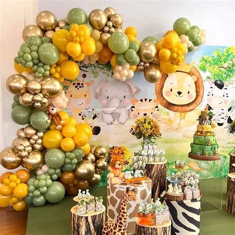 Set Safari Park Jungle Balloon Flower Arch Set Suministros Para Fiestas