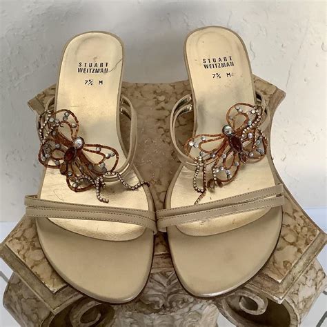 vintage stuart weitzman butterfly gold kitten depop