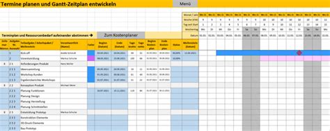 Excel Tool F R Projektaufgaben Kostenplanung Und Projektablauf