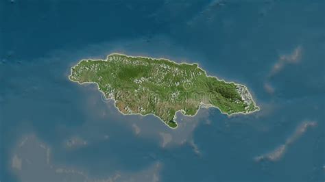 Jamaica - Satellite. Overlay Stock Illustration - Illustration of ...