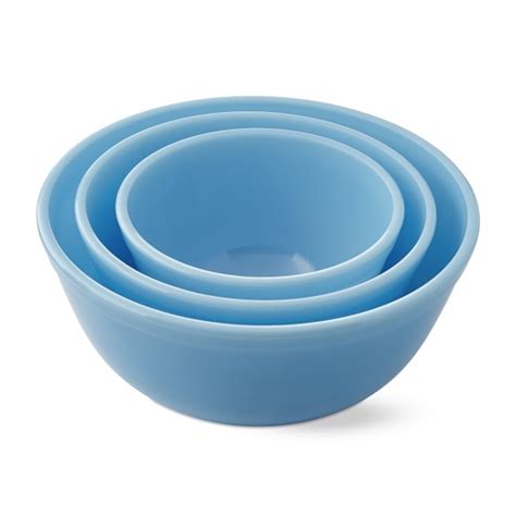 Mosser Glass Mixing Bowls, Set of 3, Blue | Williams Sonoma