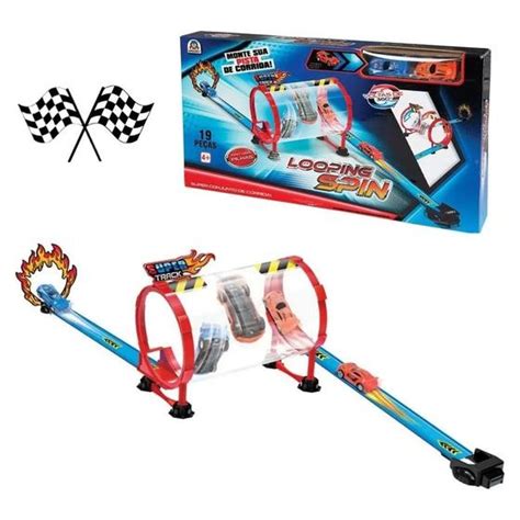 Pista Looping Spin Infantil Menino Tipo Hotwheels C Carrinho BRASKIT