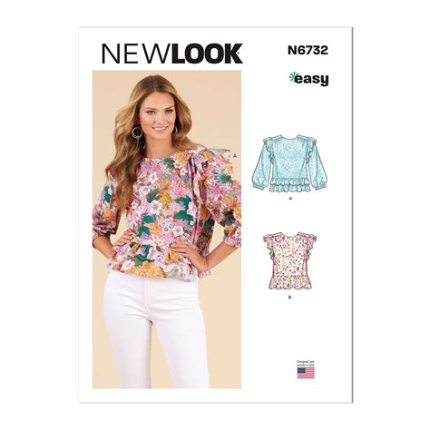 New Look Sewing Pattern N6732 Misses Tops Sewdirect