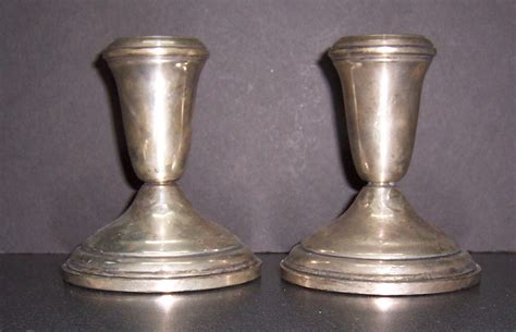 2 Sterling Silver Weighted Candle Holders