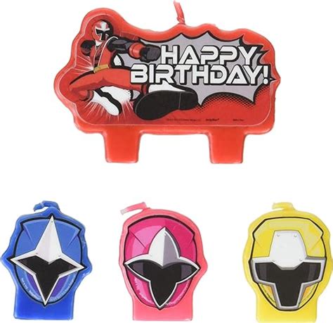 Amazon Amscan Power Rangers Ninja Steel Candle Set Multi Color