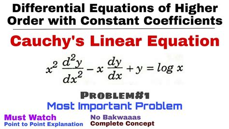 21 Cauchy S Linear Equation Problem 1 Complete Concept