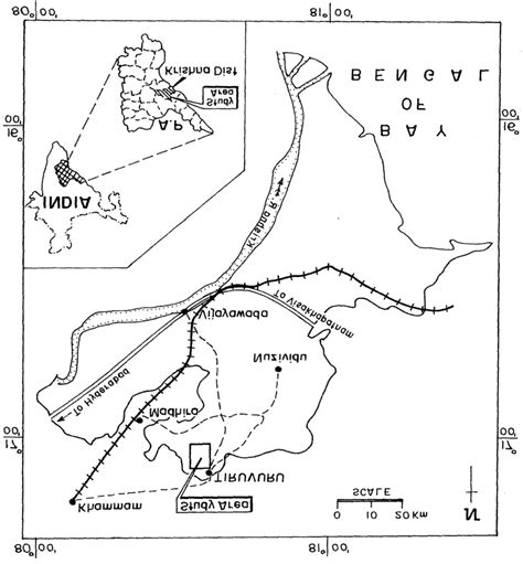 Location map of Tiruvuru and adjoining area, Krishna district, Andhra ...