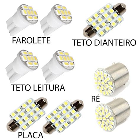 Kit L Mpadas Led Polo Hatch Sedan Pingo Teto Placa R Xenon R