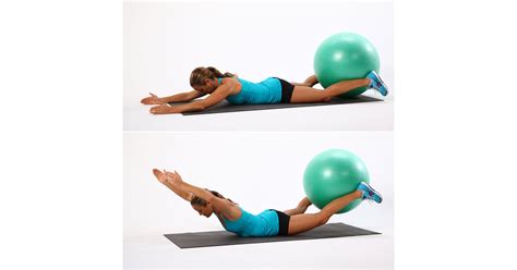 Superman Ball Lifts Best Stability Ball Exercises Popsugar Fitness