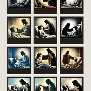 Jesus Healing People, 12 High Resolution Vintage Style Digital Artworks, Instant Download Prints ...