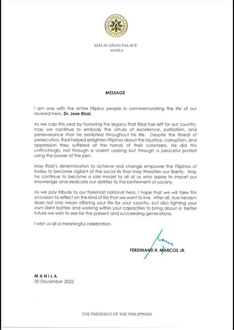 Pia Message Of President Ferdinand R Marcos Jr On The Commemoration