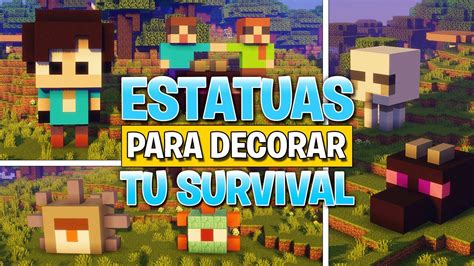 ESTATUAS PARA TU MAPA SURVIVAL DECORACIÓN Decoraciones Minecraft