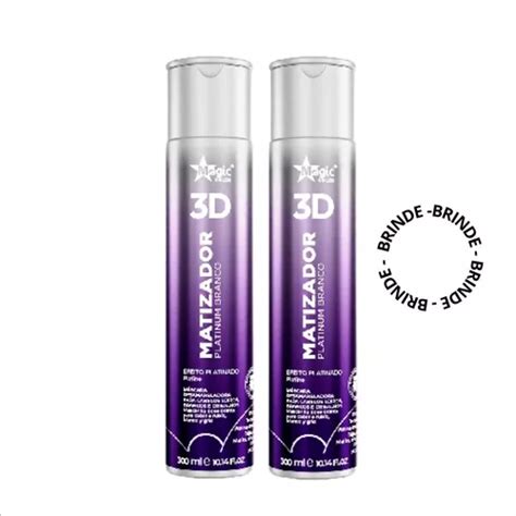 02 Magic Color Gloss Matizador 3d Platinum Branco 300ml Frete Grátis