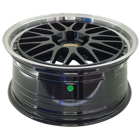 Jogo Rodas BMW BBS LM Aro 18x8 0 Talas 5x120 Preto Brilhante Diamantado