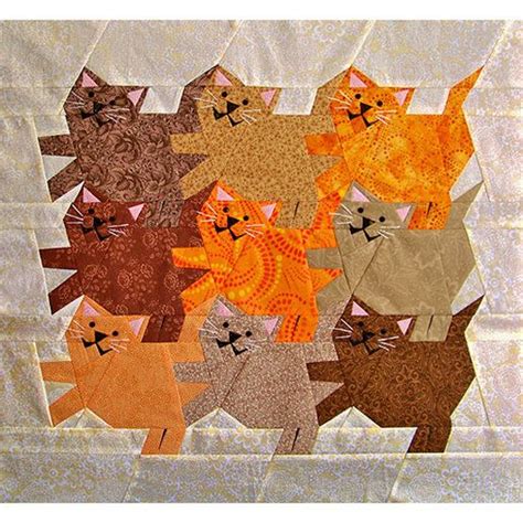 Tessy Cats Paper Pieced Quilt Pattern Cat Quilt Patterns Paper