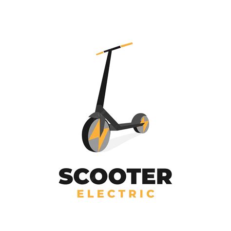 Logotipo De Ilustración De Scooter Eléctrico Con Energía Vector Premium