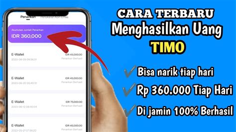 CARA CEPAT DAPAT UANG DI APLIKASI TIMO APLIKASI PENGHASIL UANG LEGIT