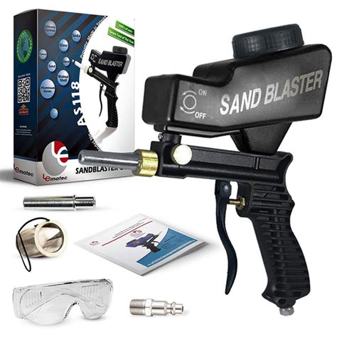 Sand Blaster Sand Blaster Gun Kit Sandblaster With 2 Replaceable Tips And 14” Quick Connect