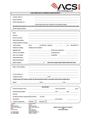 Fillable Online Acsgroupofcompanies Co Client Sample Data Form