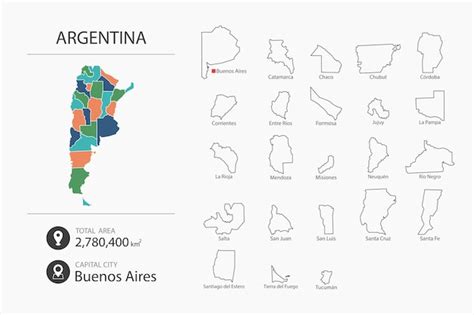 Premium Vector Map Of Argentina With Detailed Country Map Map