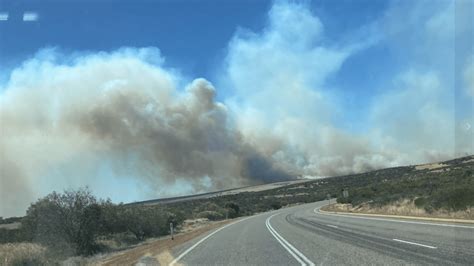 Large Fire Burning Out Of Control Near Geraldton On Western Australias